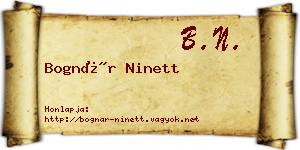 Bognár Ninett névjegykártya