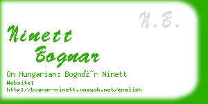 ninett bognar business card